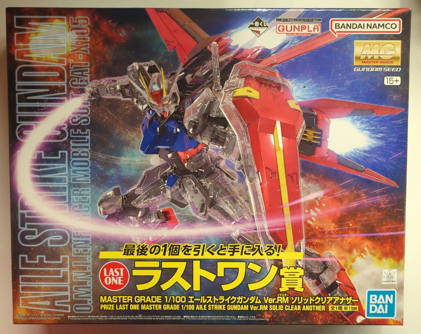 Bandai Spirits Ichiban Kuji Mobile Suit Gundam 2023 Gunpla 2023 Last One Prize MG Aile Strike Gundam Ver. RM Solid Clear Another