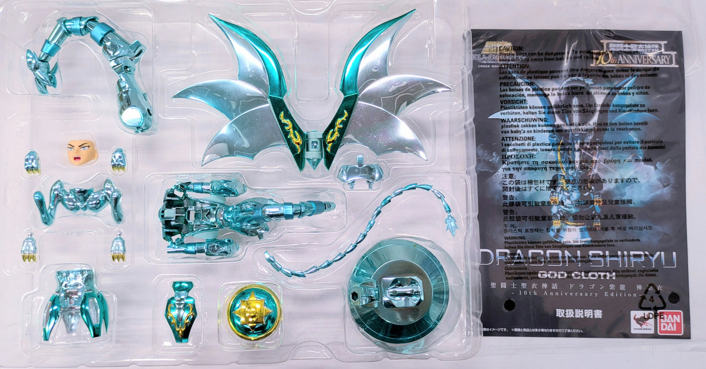 BANDAI Saint Seiya Myth Cloth Masami Kurumada Dragon Shiryu - God Cloth 10th Anniversary Edition