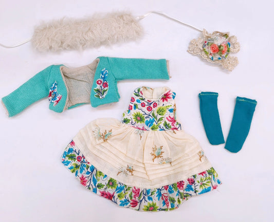 Doll outfit, 30cm size (for YoSD, etc.), floral dress
