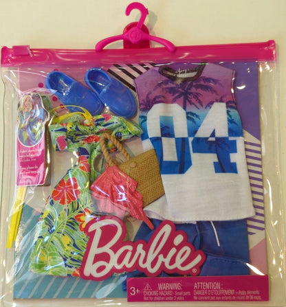 Mattel - Barbie Fashion Dress 2-Pack Hibiscus Pattern Dress HBV72