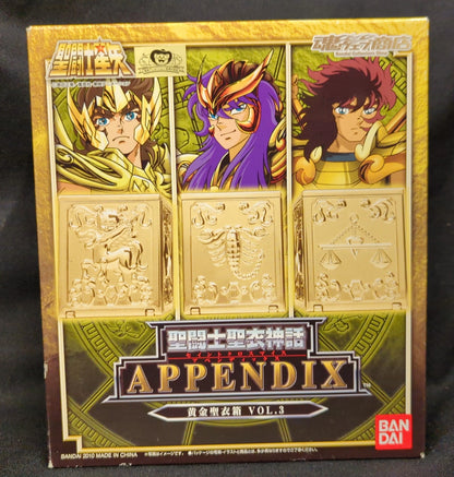 BANDAI Saint Seiya Myth Cloth APPENDIX/Appendix Masami Kurumada Gold Cloth box Vol. 3/Tamashii Web Limited Edition 3