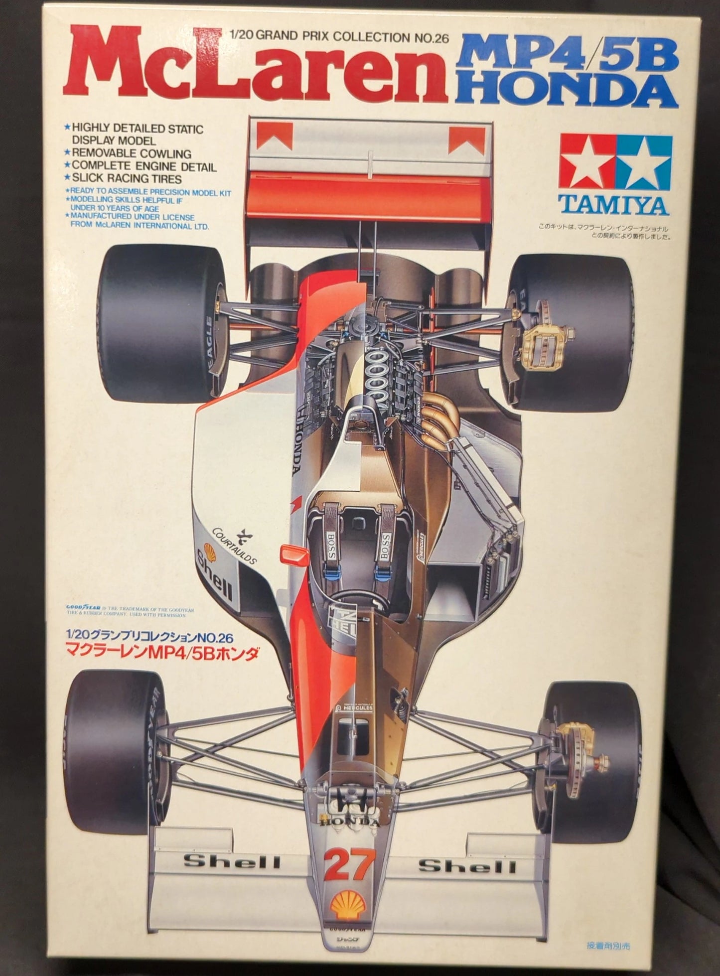 Tamiya 1/20 Grand Prix Collection No.26 20026*1300 McLaren MP4/5B Honda/Marlboro decal Included 20026