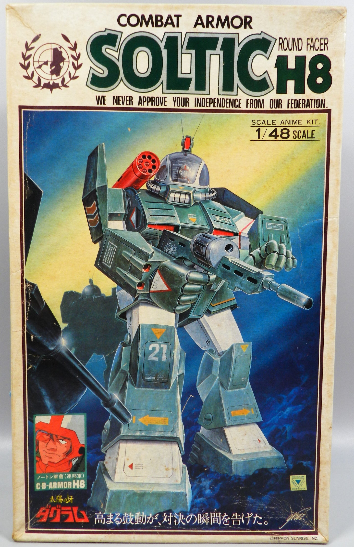 Takara Dougram 1/48 Scale Anime Kit Soltic (verde) Scatola originale 1/48 2