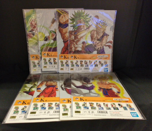 Bandai Spirits Ichiban Kuji Dragon Ball Super Saiyan Battle K-Prize Complete 8 Piece Set Clear File Collection