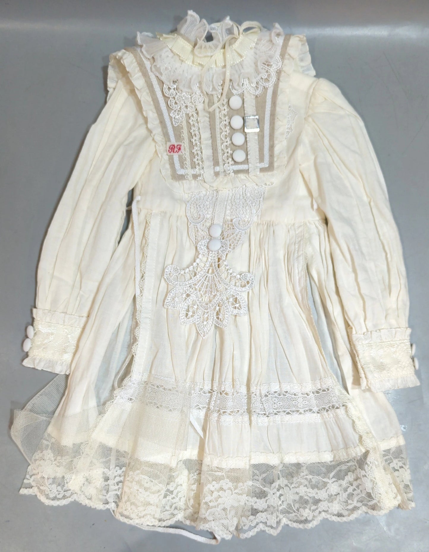 Tableau Vivant Doll Outfit SD13 Size Collared Lace Dress White