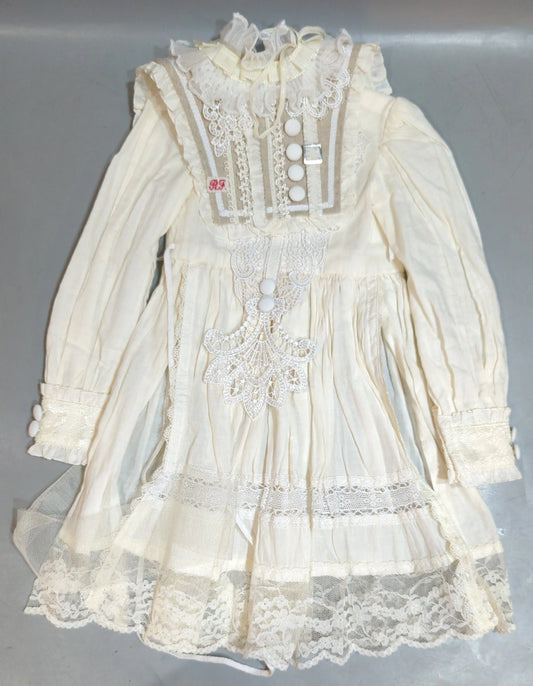 Tableau Vivant Doll Outfit SD13 Size Collared Lace Dress White
