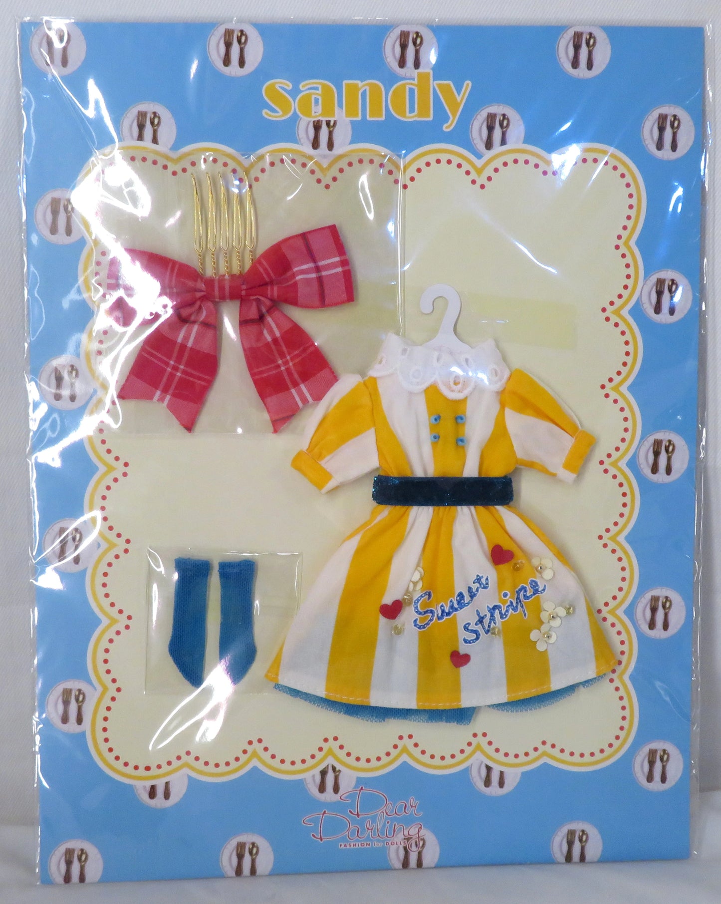Junie Moon Dear Darling 22cm Doll Size (Neo Blythe) Sandy stripe One Piece set yellow