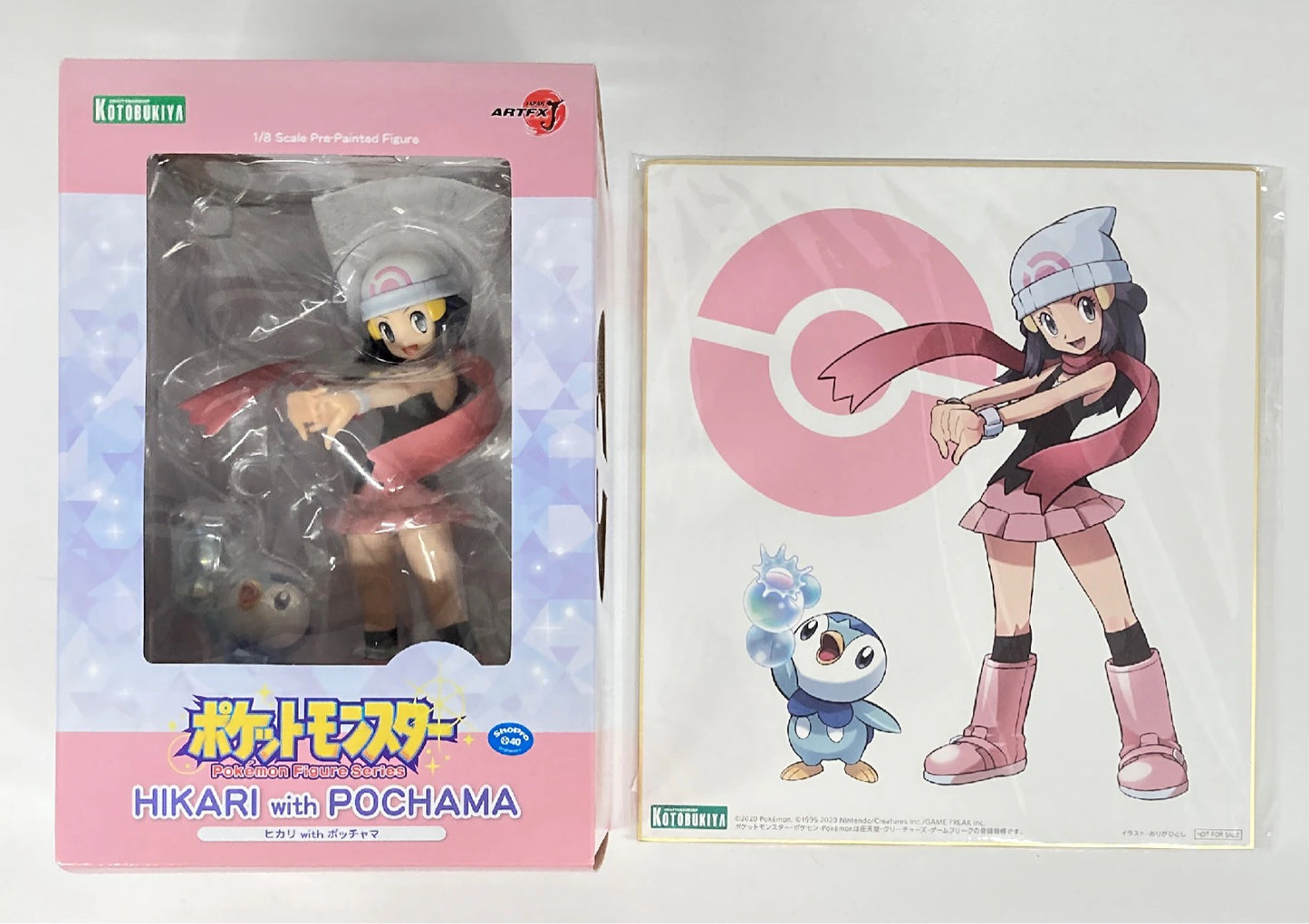 Kotobukiya ArtFX J / Pokemon Pokemon Hikari with Piplup Bonus Item Illustration Shikishi Included With Bonus