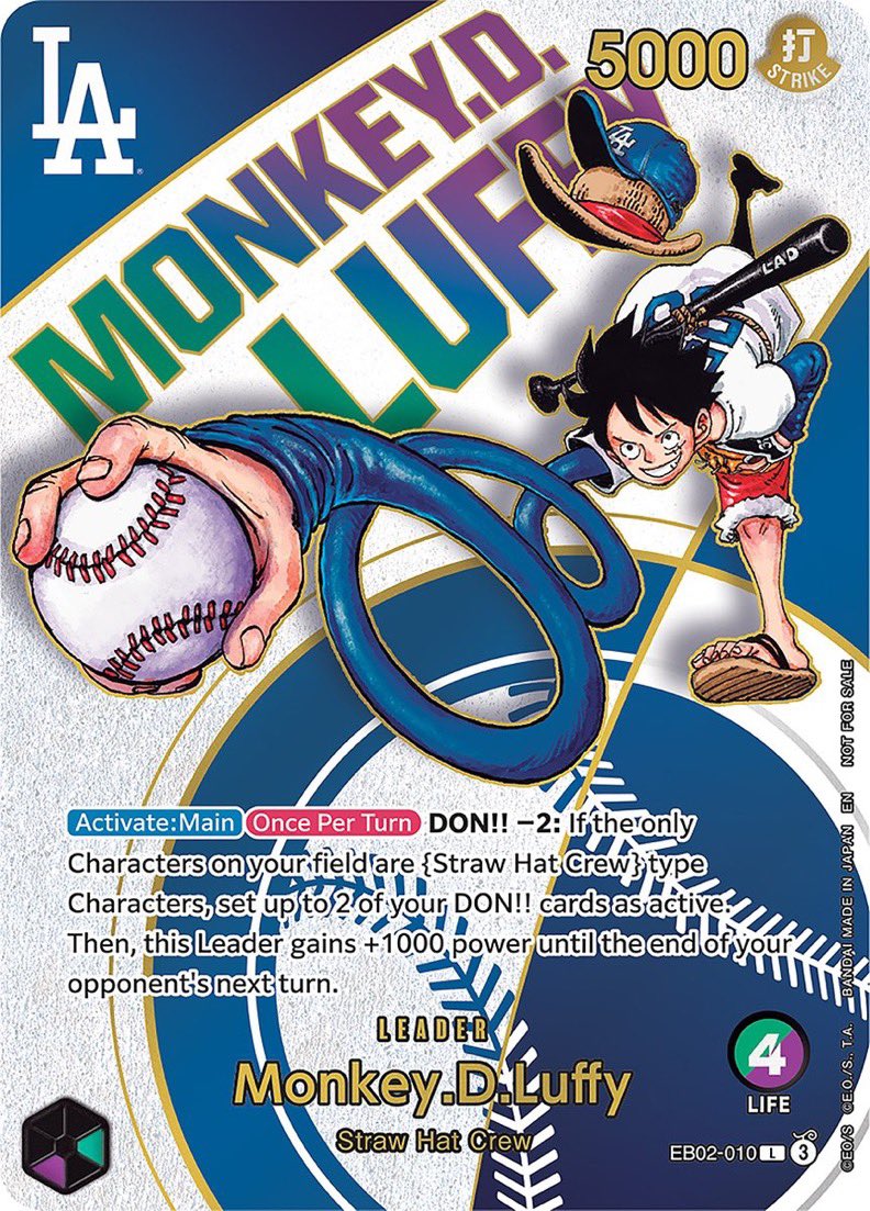 [Condition B] Monkey D. Luffy (English version/Dodgers) [L] {EB02-010}