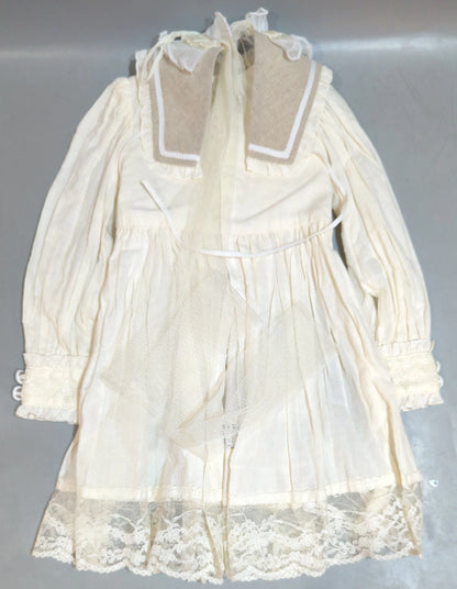 Tableau Vivant Doll Outfit SD13 Size Collared Lace Dress White