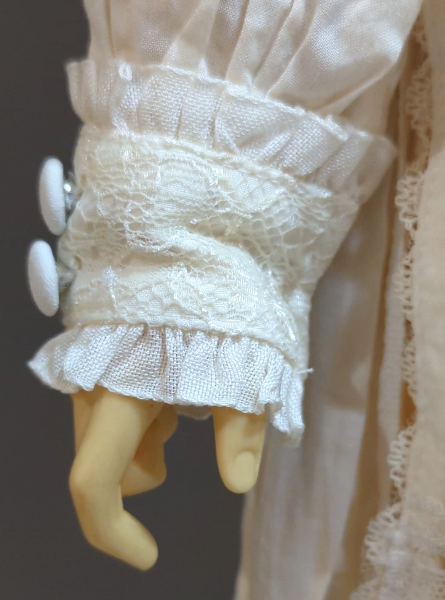Tableau Vivant Doll Outfit SD13 Size Collared Lace Dress White