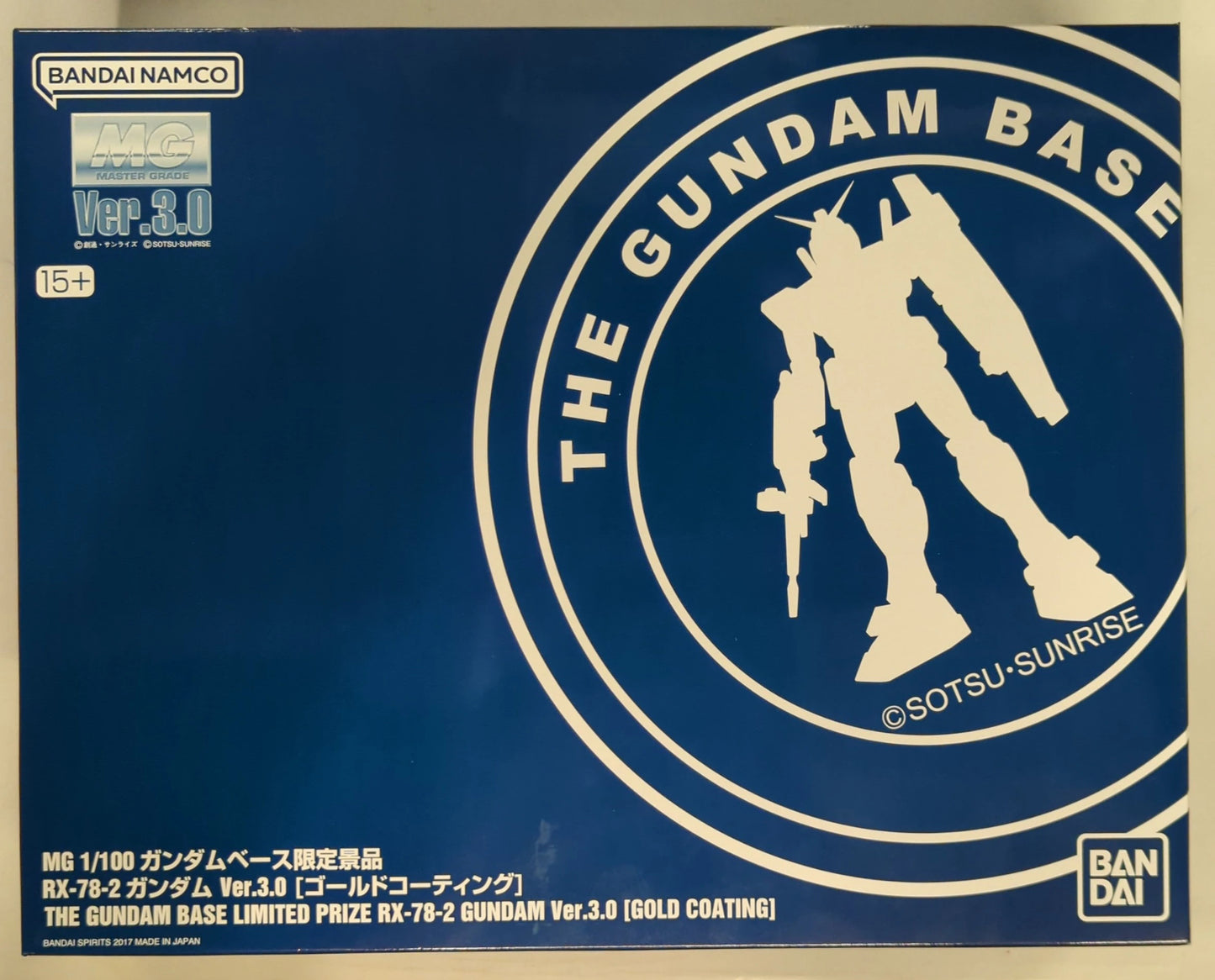 Bandai Spirits MG / 1/100/ Gundam Base Limited Bandai Namco version RX-78-2 Gundam Ver.3.0 Gold coating 15+ notation