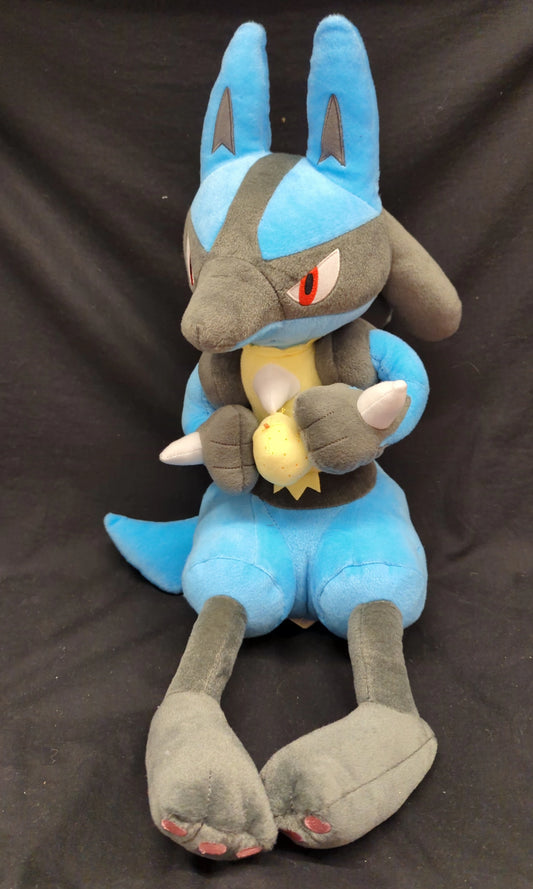 Bandai Spirits Munching Time Huge Lucario Plush Stuffed Toy Pokemon Lucario