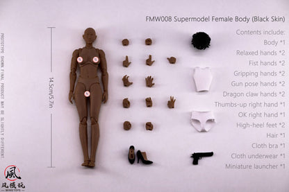 1/12 scale movable figure super model female body FMW008 black
