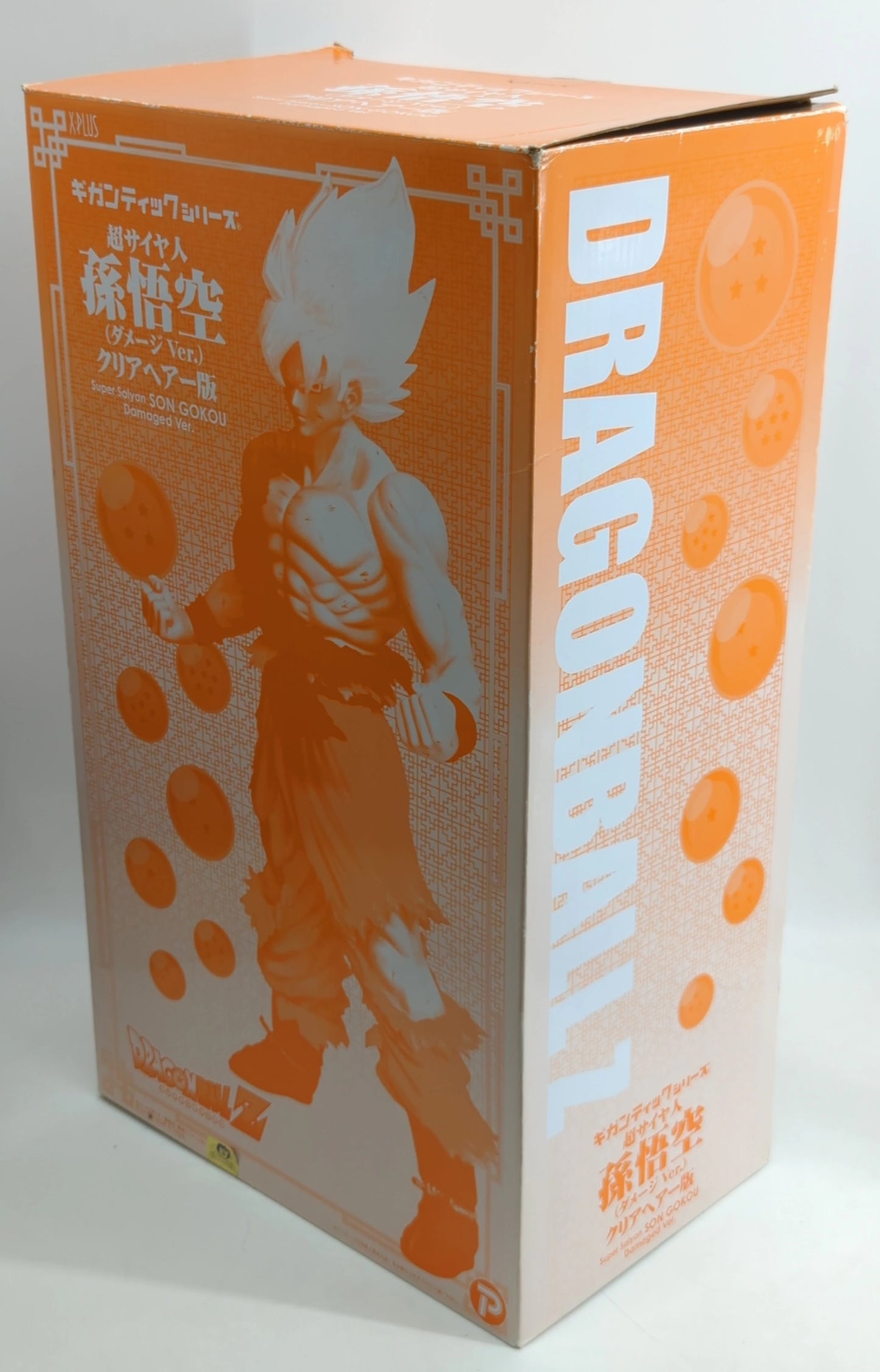 X-plus Gigantic series Super Saiyan Son Goku Damage Ver. Clear Hair Version
