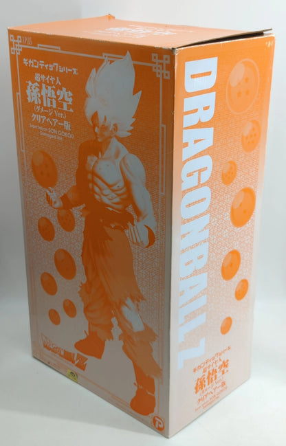 X-plus Gigantic series Super Saiyan Son Goku Damage Ver. Clear Hair Version