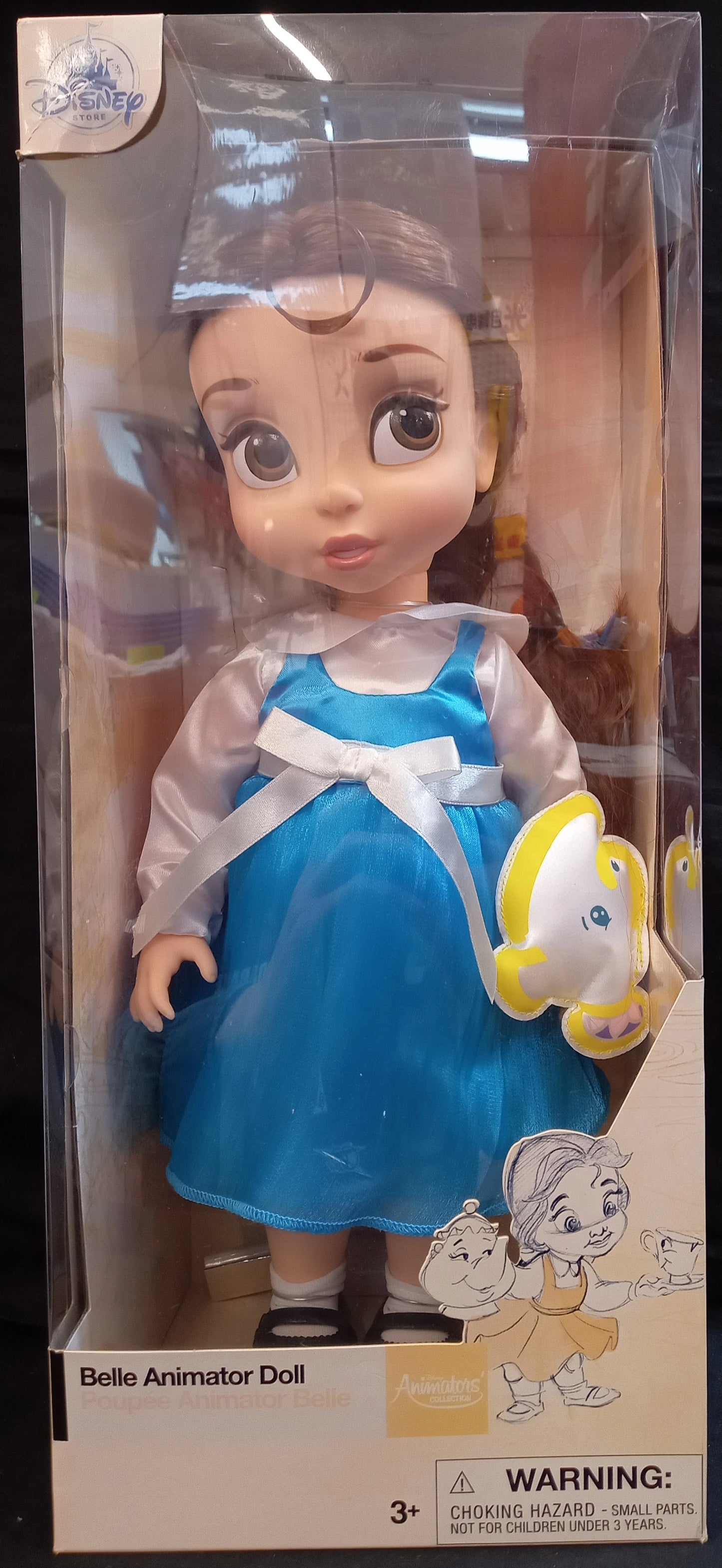 Disney Store Animators' COLLECTION Animatorpuppe/Die Schöne und das Biest Belle (blauer Einteiler/Chip)