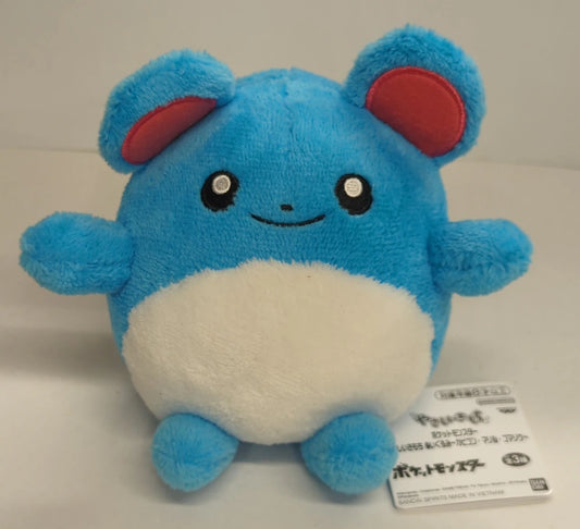 Bandai Spirits Yasashii Kimochi Plush Stuffed Toy Toys Snorlax, Marill, and Phanpy (Pokemon) Marill