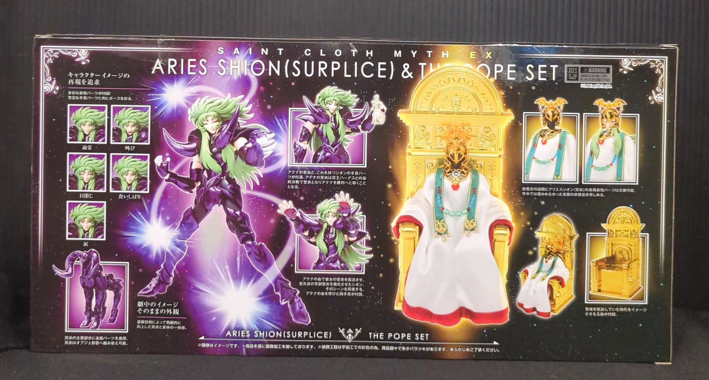 Bandai Spirits Saint Seiya Myth Cloth EX Masami Kurumada Aries Shion Surplice and Former Pope set
