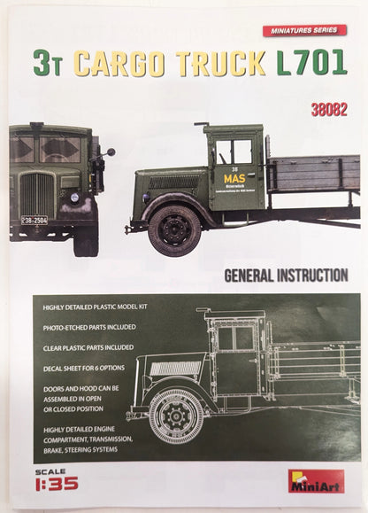 Mini Art 1/35 L701 German 3-ton cargo truck MA38082