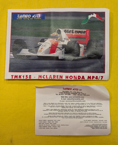 TAMEO Kits 1/43 Metal Kit McLaren MP4/7 Honda United Kingdom GP 1992 G. Gerger/A. Senna TMK158 TMK158