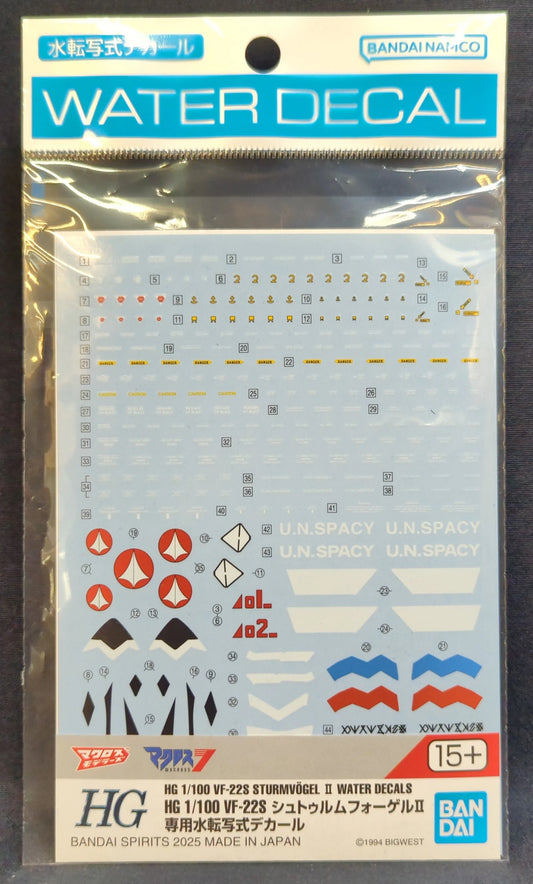 Bandai VF-22S Sturmvogel II dedicated water transfer decal