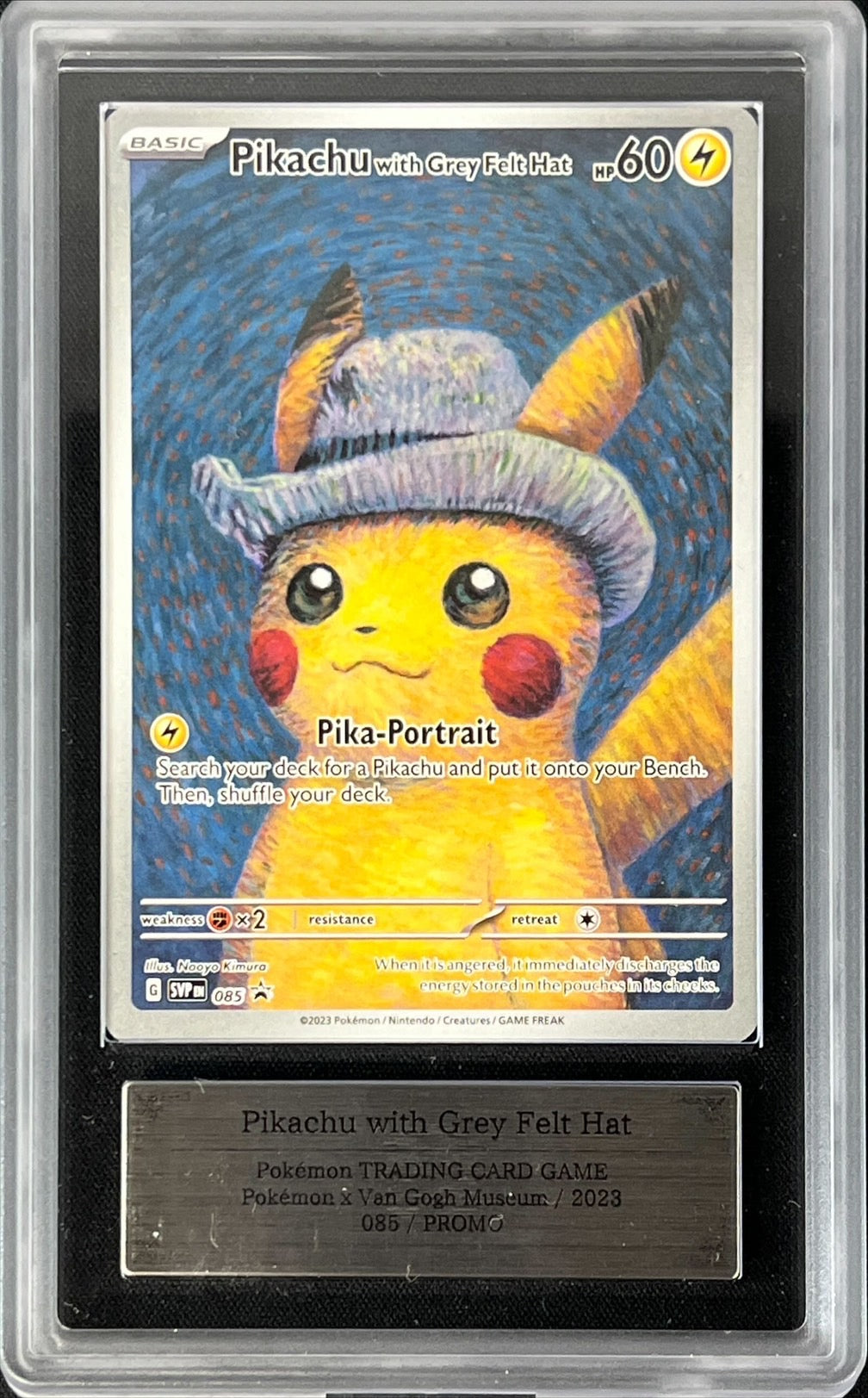 [ARS9 Appraised] Pikachu with Gray Felt Hat (Van Gogh Pikachu) [P] {085/SV-P}