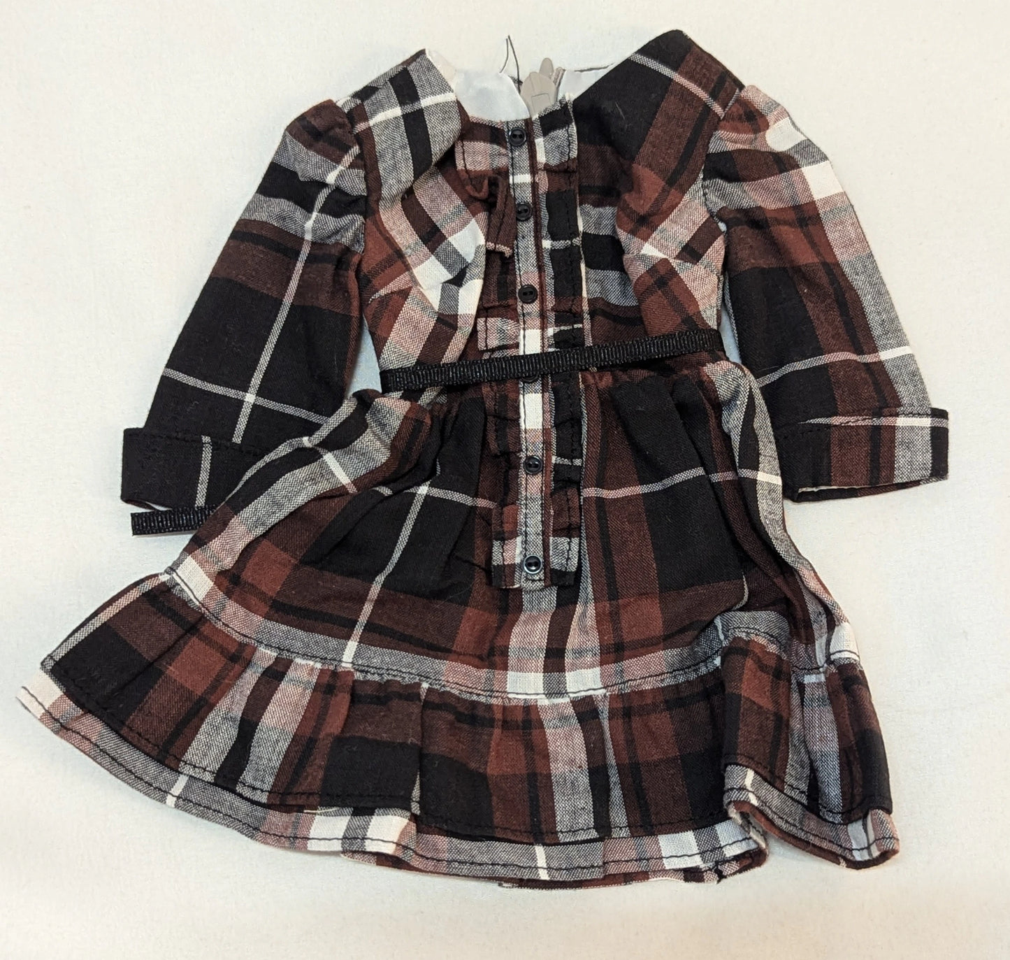 Doll Outfit, 40-50cm Size, Obitsu 50, etc., Checkered Dress, Red and Black