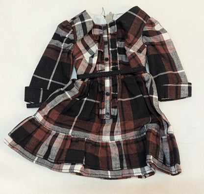 Doll Outfit, 40-50cm Size, Obitsu 50, etc., Checkered Dress, Red and Black