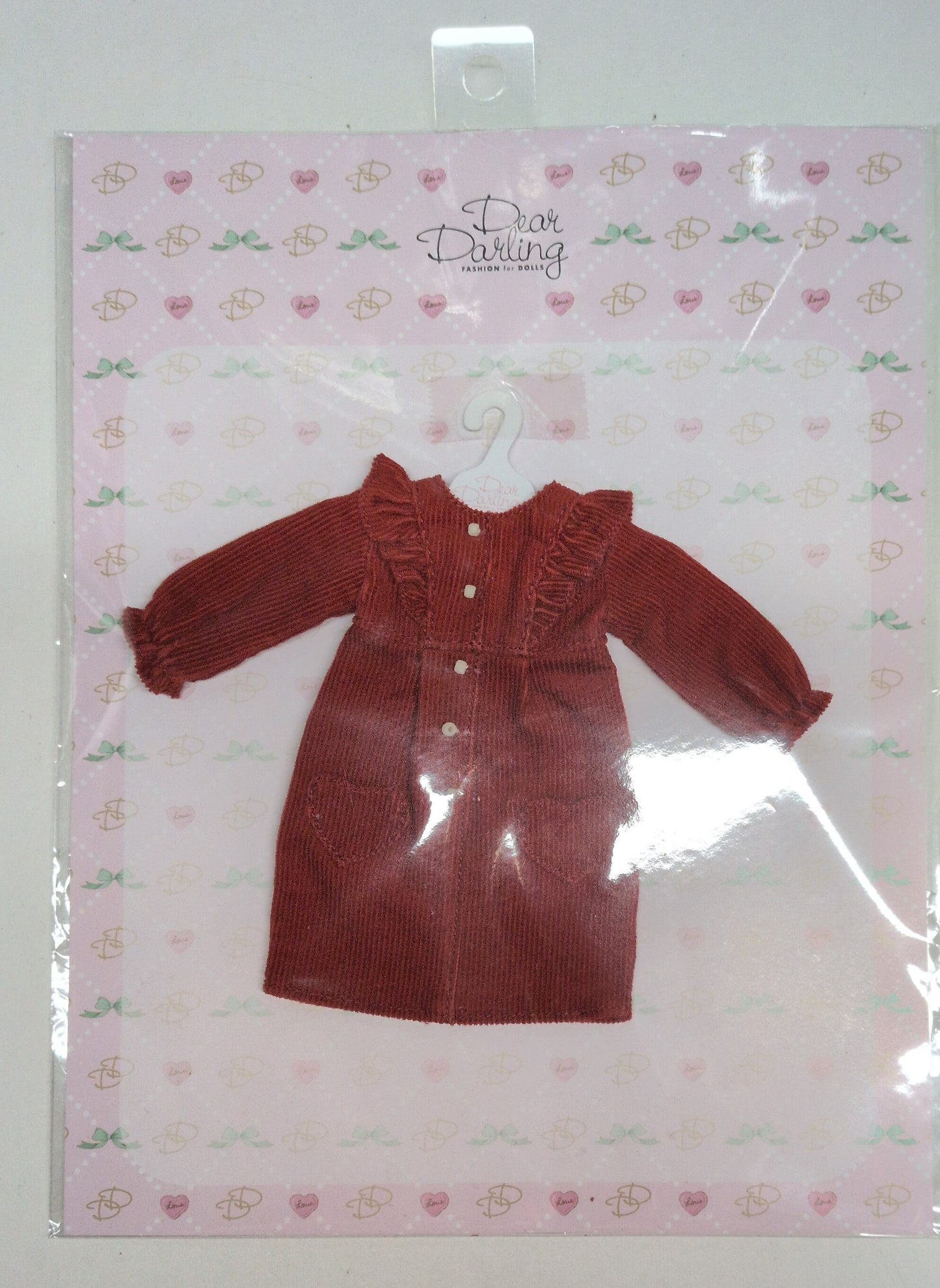 Junie Moon Dear Darling, Puppengröße 22 cm (Neo Blythe), Cord-Einteiler, Rot