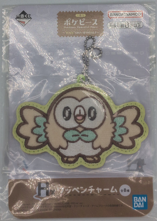 Bandai Spirits Ichiban Kuji PokePeace PEACEful Moment of Religion H-Prize Rowlet Patch Charm