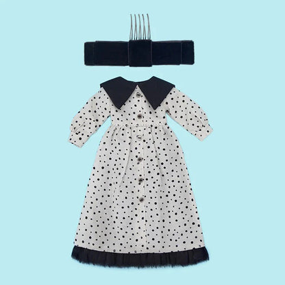 ★Brand New★Junie Moon Dear Darling 22cm Doll Size (Neo Blythe) Big One Piece shirt dress set Sand gray