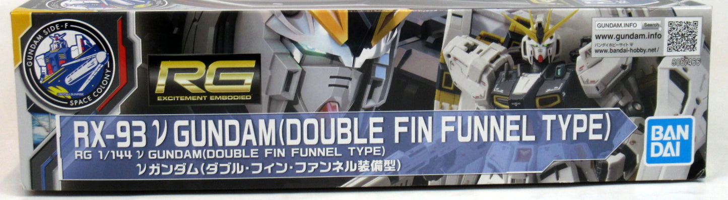 Bandai Spirits RG 1/144 GUNDAM SIDE-F Mobile Suit Gundam: Char's Counterattack RX93- ν (Nu) Gundam(double Fin-Fannel Equipped)