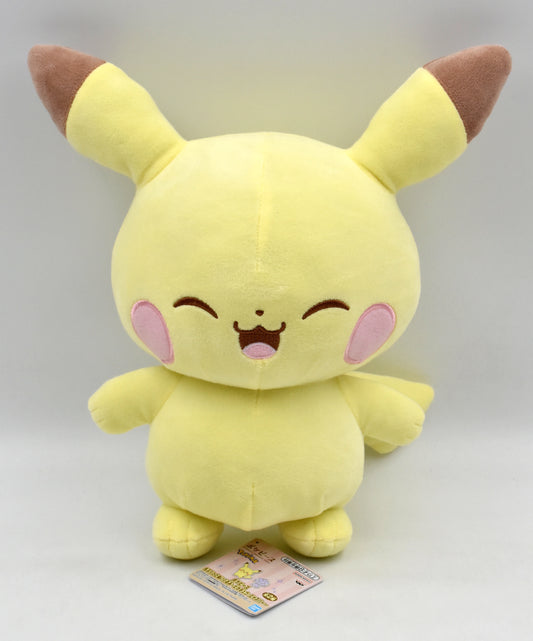 Bandai Spirits Pokepiece Fluffy Plush Stuffed Toy Pikachu and Meowspur Pikachu