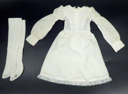 Doll Outfit 60cm or more (SD, DD, etc.) Long One Piece dress White