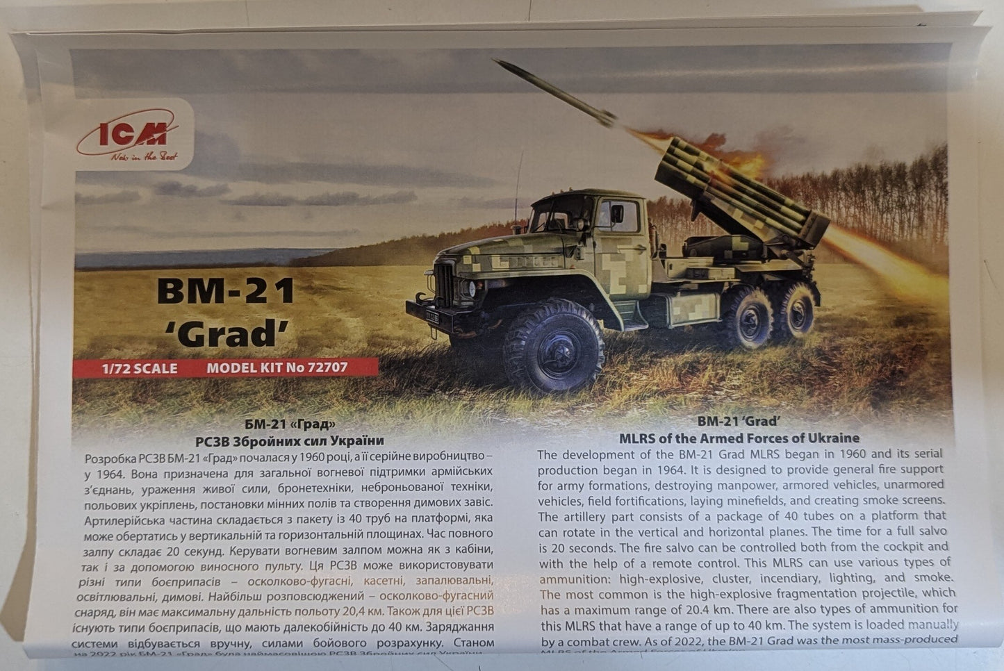 ICM 1/72 Ukrainian BM-21 Grad Multiple rocket System