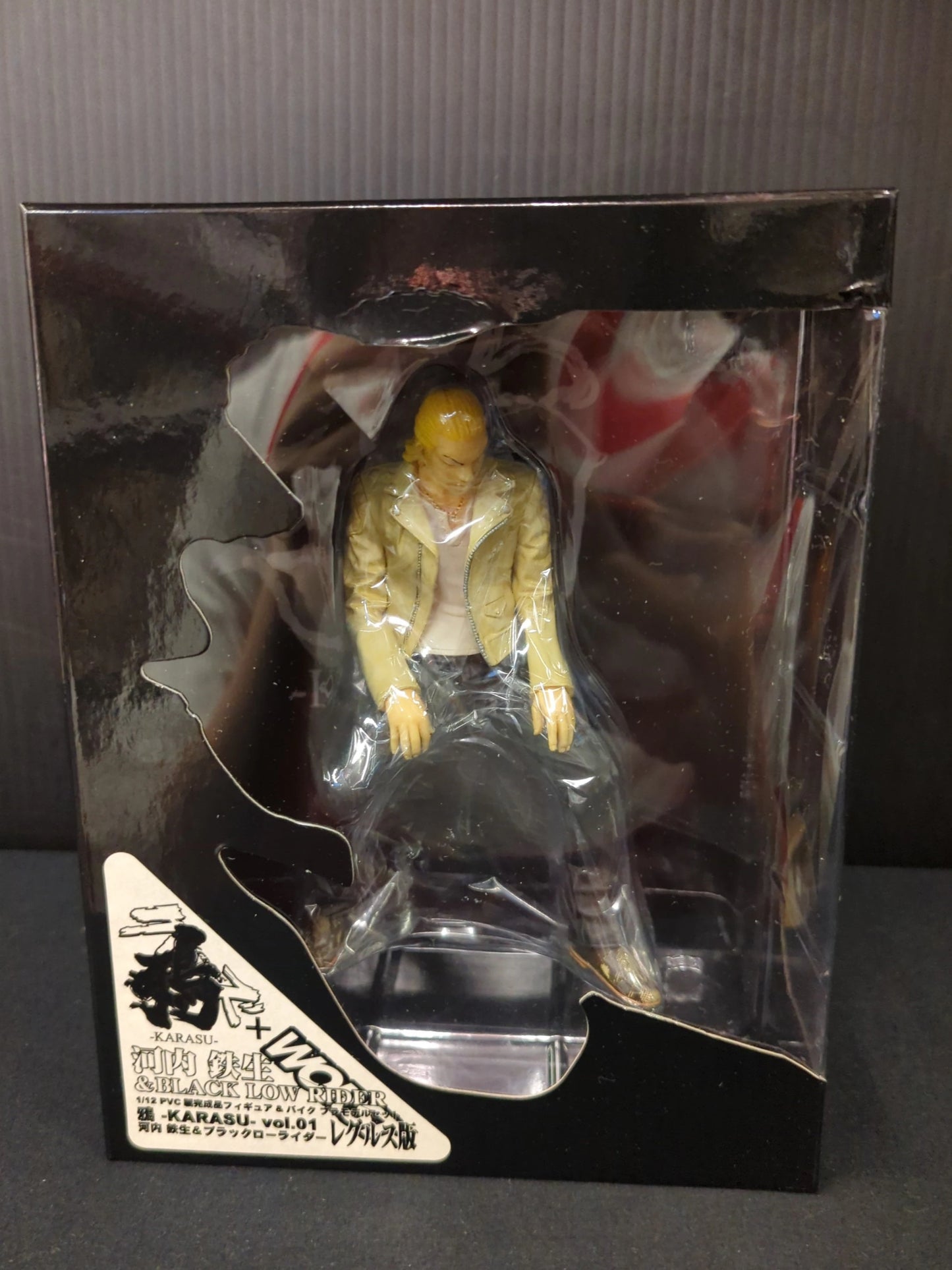 Aoshima/Studio Ren 1/12 PVC finished figure and bike Plastic Model set Karasu vol.1 Tesshou Kawachi and BLACK LOW RIDER set Regulus version