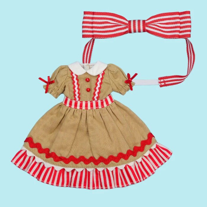 ★Brand New★Junie Moon Dear Darling 22cm Doll size (Neo Blythe) Stripe ribbon set