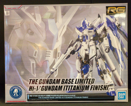 BANDAI SPIRITS RG 1/144 Gundam Base Limited Mobile Suit Gundam: Char's Counterattack Hi-ν Gundam [Titanium Finish]