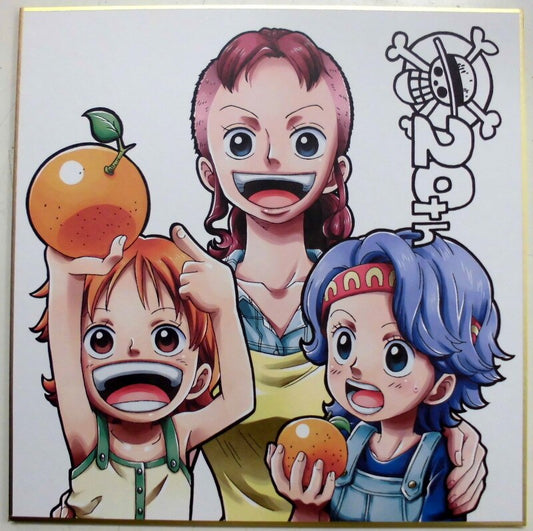 Banpresto - Ichiban Kuji One Piece 20th anniversary K-Prize Bellemere and Nami 20th Anniversary Shikishi