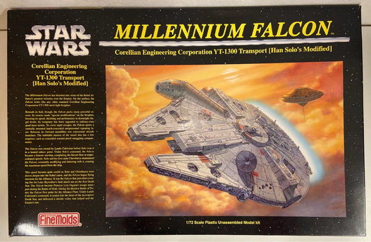 FINE MOLDS PLASTIC UNASSEMBLED MODEL KIT MILLENIUM FALCON 1/72 SCALE