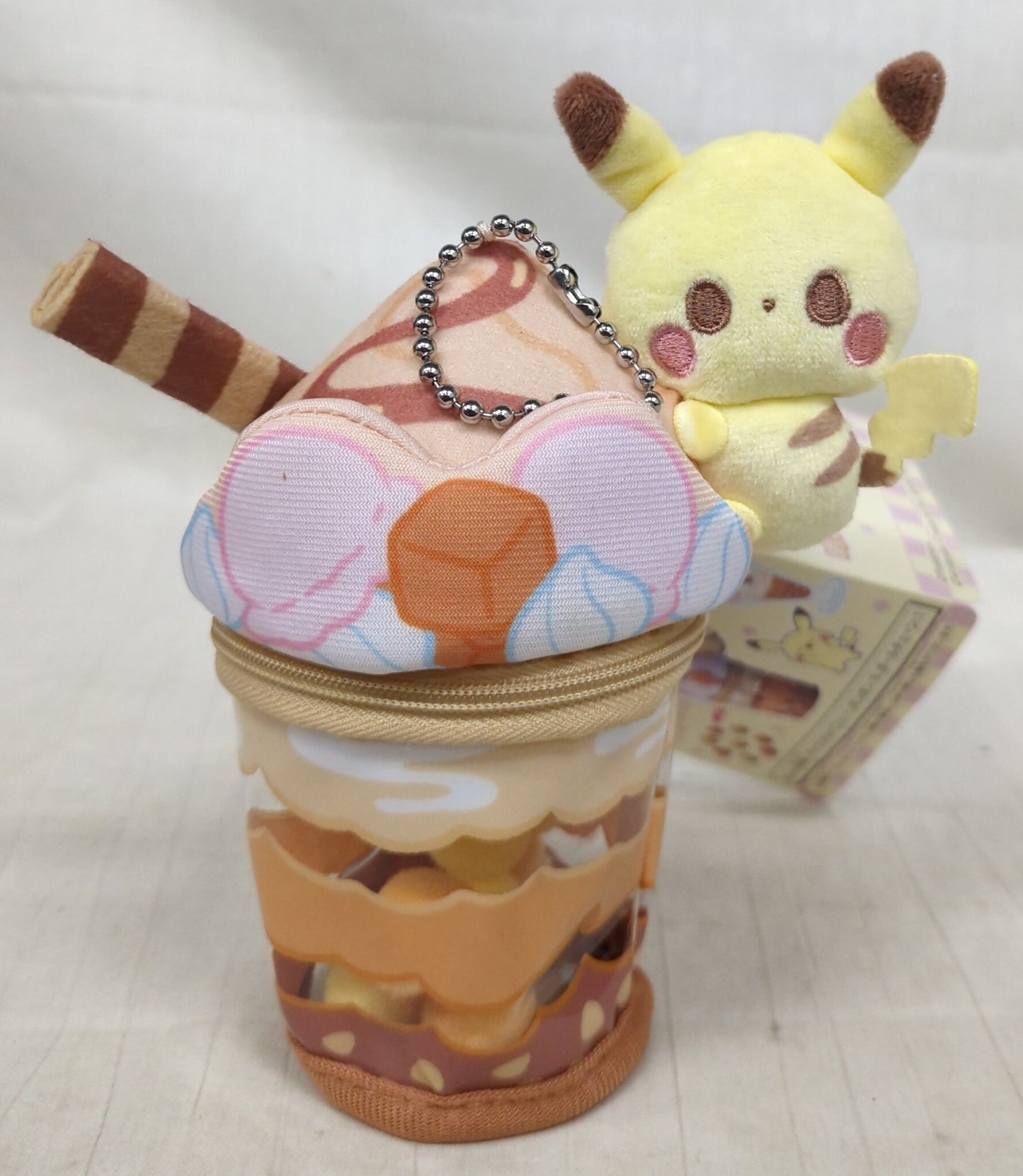Takara Tomy Plush Stuffed Toy charm Poke Piece Pikachu caramel Parfait