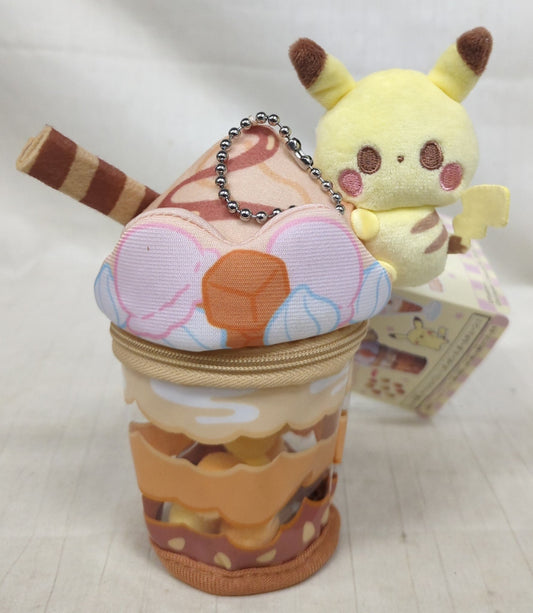 Takara Tomy Plush Stuffed Toy charm Poke Piece Pikachu caramel Parfait
