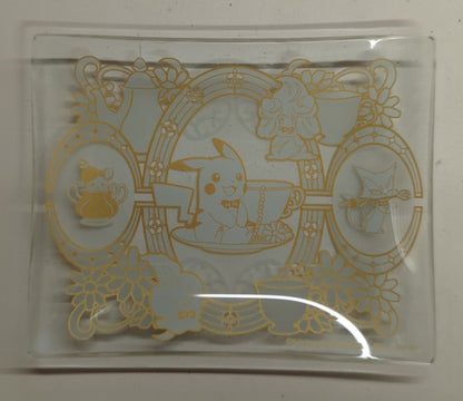 Bandai Spirits Ichiban Kuji Pokemon Mimikkyu's Antique and Tea E Prize Square Plate/Pikachu Antique-style Glass Plate