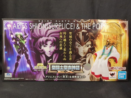 Bandai Spirits Saint Seiya Myth Cloth EX Masami Kurumada Aries Shion Surplice and Former Pope set