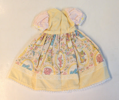 Doll outfit, 40-50cm size (MSD, Obitsu 50, etc.), animal print dress, stripe and polka dot.