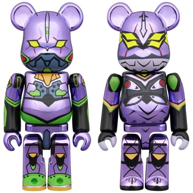 BE@RBRICK Evangelion Unit 01 (new paint plated version) & Evangelion Unit 13 (new paint plated version)